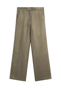 Massimo Dutti STRIPED WITH BUCKLE DETAIL - Trousers - White -Massimo Dutti Shop 677134db956b499c8883303d6275660b