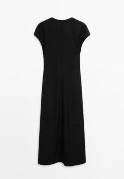 Massimo Dutti MIDI V-NECK - Day Dress - Black -Massimo Dutti Shop 67b40cae6efc45ca823f80194e2d3b62