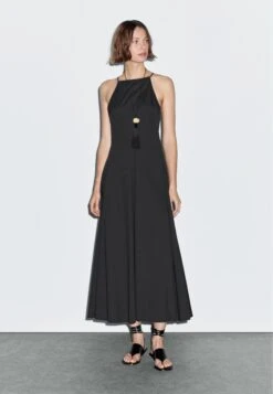Massimo Dutti LONG HALTER NECK WITH FLOUNCE - Cocktail Dress / Party Dress - Black -Massimo Dutti Shop 67c74ccb2acf4697bd78185f4a146861
