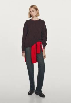 Massimo Dutti CABLE-KNIT SWEATER - Jumper - Bordeaux -Massimo Dutti Shop 67e3946eb45447ff8dbed95b8a9a8ae2