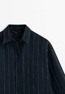 Massimo Dutti Button-Down Blouse - Dark Blue -Massimo Dutti Shop 67ed950830de407ab4d6e93a966d947b