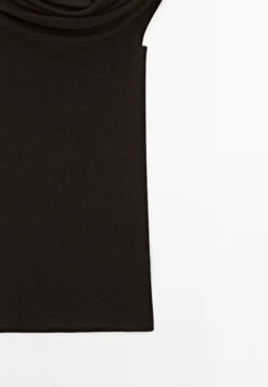 Massimo Dutti SLEEVELESS ASYMMETRIC NECKLINE - Top - Dark Brown -Massimo Dutti Shop 681f2a121073487fb3356521a43aee84