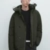 Massimo Dutti SHORT DOWN PUFFER WITH HOOD - Winter Jacket - Dark Green -Massimo Dutti Shop 683f3f92ba00430fac0b24c5d6d88e60