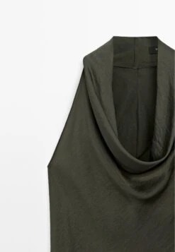 Massimo Dutti DRAPED HALTER TOP - Top - Mottled Dark Green -Massimo Dutti Shop 6842cb956b3b46189e98168e383f9038
