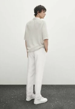 Massimo Dutti Textured Short Sleeve - Polo Shirt - Beige -Massimo Dutti Shop 684512dd85d4430cbf68fb3fca65593a