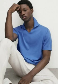 Massimo Dutti Milano Short Sleeve- Polo Shirt - Royal Blue -Massimo Dutti Shop 684cb91ee5dd4205a3ff9f305f910c78