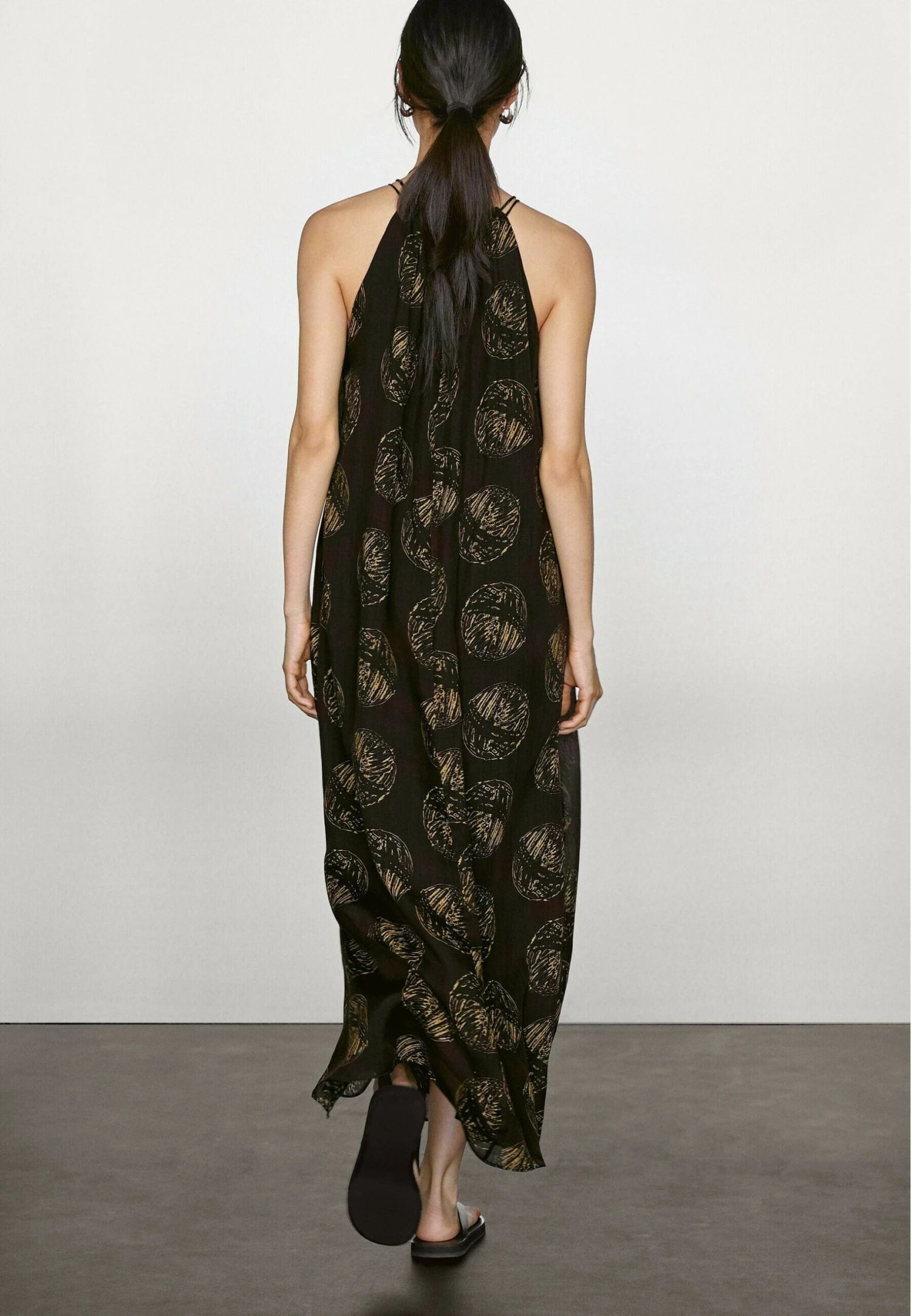 Massimo Dutti LONG PRINT - Maxi Dress - Mottled Dark Brown 6 Massimo Dutti LONG PRINT - Maxi Dress - Mottled Dark Brown - Image 4