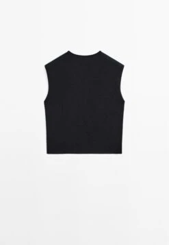 Massimo Dutti CROPPED V-NECK - Jumper - Dark Blue -Massimo Dutti Shop 68c7df148a4545d4baa081545cd97e86