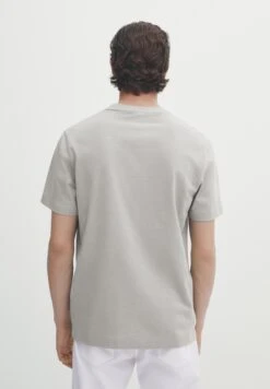 Massimo Dutti Textured Short Sleeve - Basic T-Shirt - Stone -Massimo Dutti Shop 68c8dc34064b451f8b5690ce7212a34f