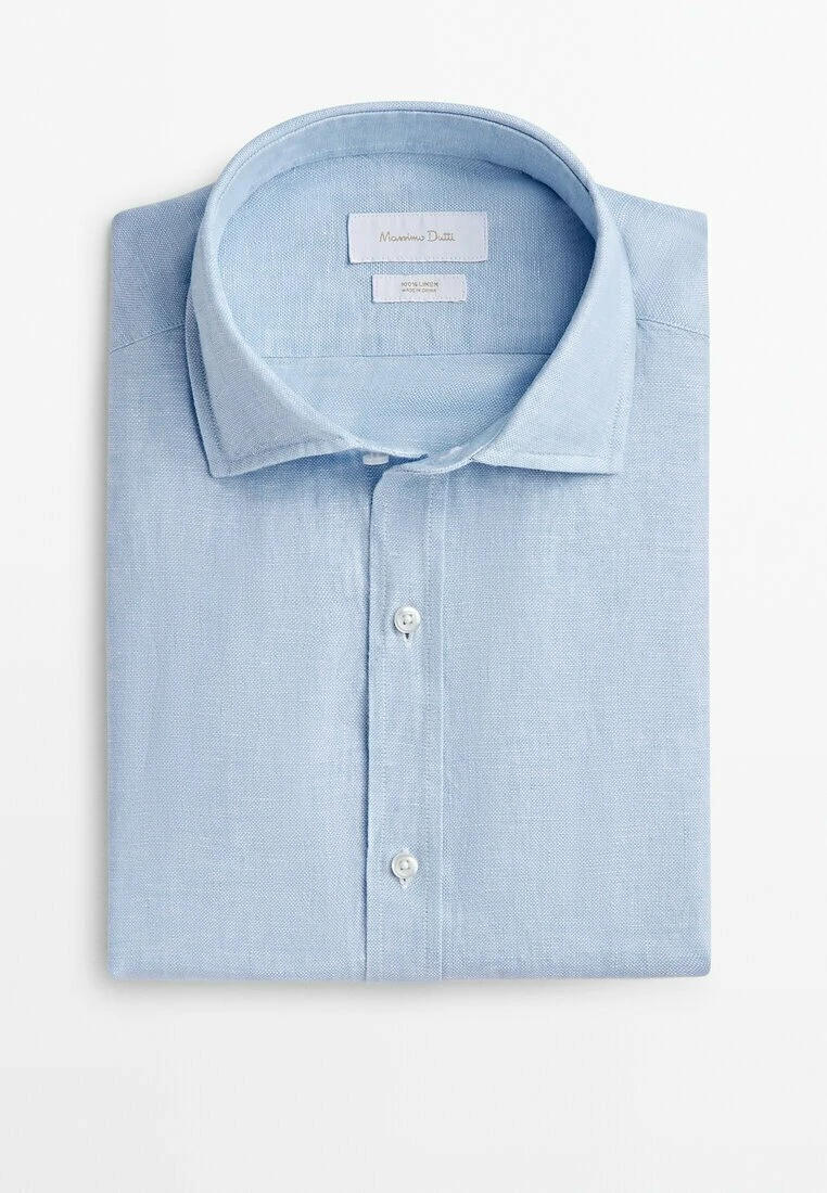 Massimo Dutti Regular Fit Textured Oxford - Formal Shirt - Light Blue 12 Massimo Dutti Regular Fit Textured Oxford - Formal Shirt - Light Blue - Image 10