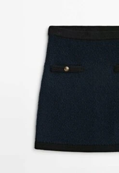 Massimo Dutti With Gold-Toned Buttons - A-Line Skirt - Blue Black Denim -Massimo Dutti Shop 68efaad3b8b04247afaaf724fddd1b6f