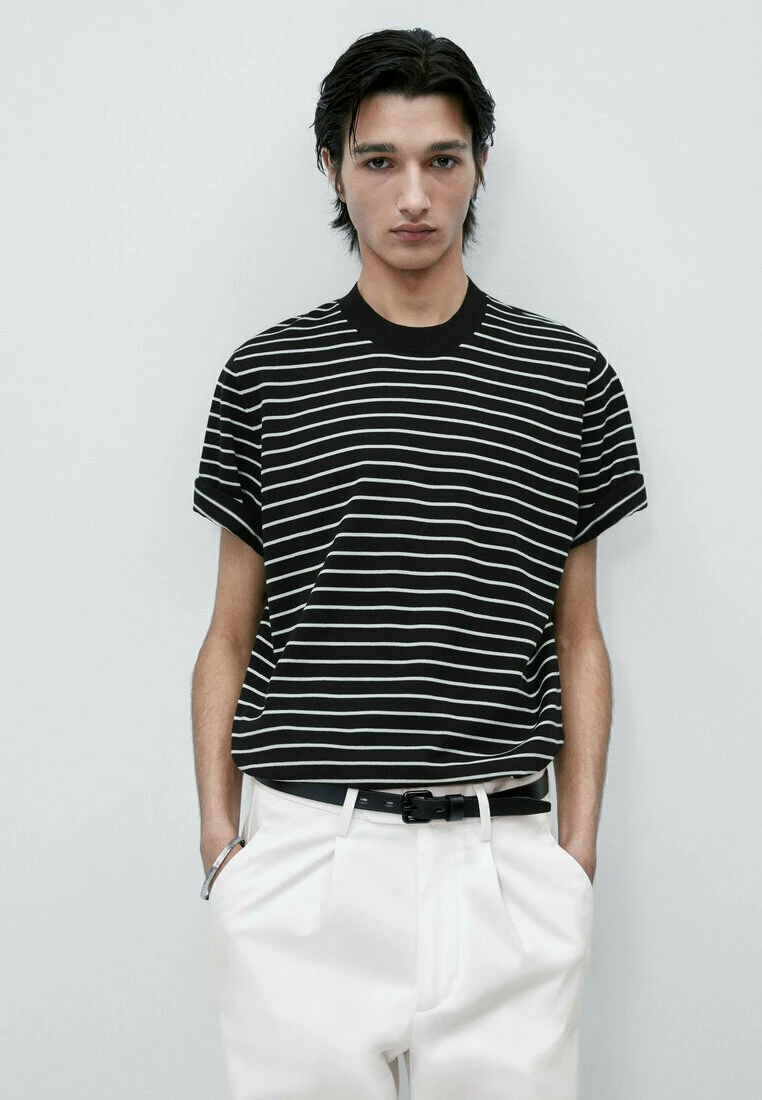 Massimo Dutti Striped Milano - Print T-Shirt - Dark Blue Denim 3 Massimo Dutti Striped Milano - Print T-Shirt - Dark Blue Denim