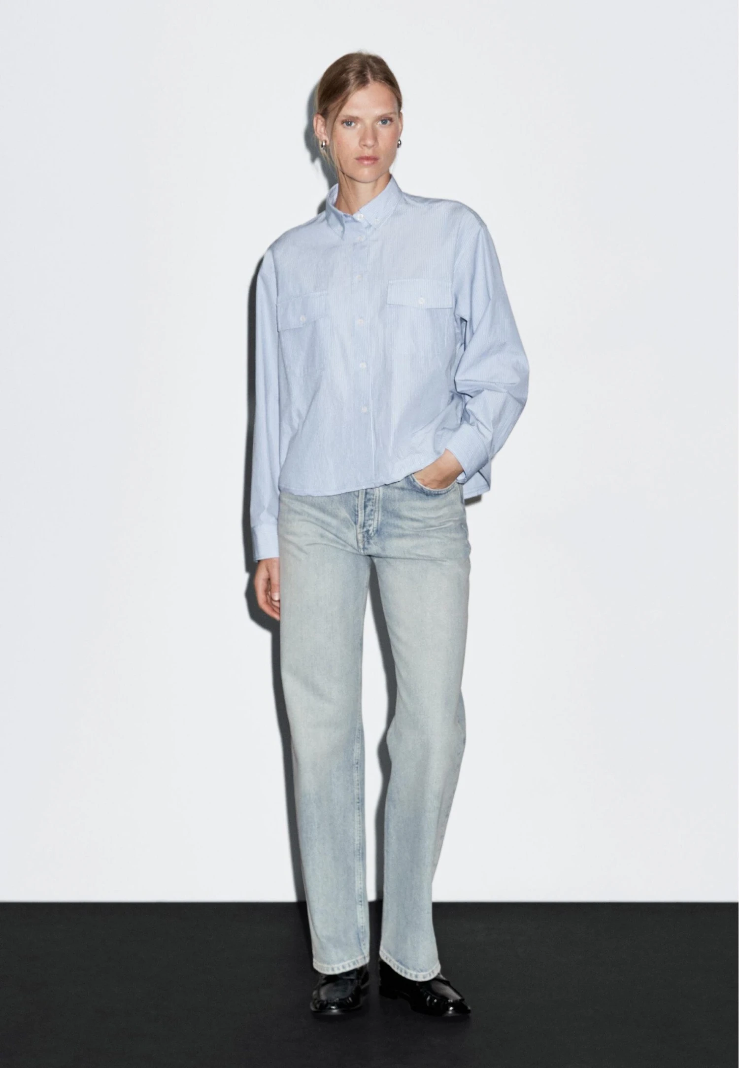 Massimo Dutti HIGH-WAIST STRAIGHT-LEG - Straight Leg Jeans - Light Blue 4 Massimo Dutti HIGH-WAIST STRAIGHT-LEG - Straight Leg Jeans - Light Blue - Image 2