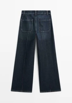 Massimo Dutti MID-RISE WIDE-LEG - Wide Leg - Dark Blue -Massimo Dutti Shop 6949941b9e9742ed952f356dab87c9db