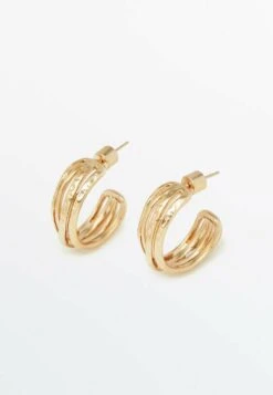 Massimo Dutti Minimalist Hoop - Earrings - Gold Coloured -Massimo Dutti Shop 6950ac937fdf45efa2f014afd93689b4