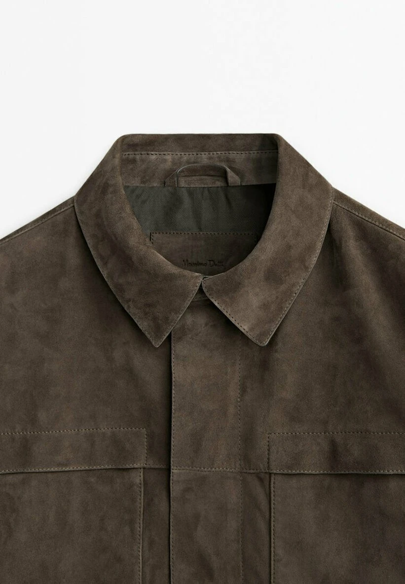 Massimo Dutti Trucker- Leather Jacket - Brown 9 Massimo Dutti Trucker- Leather Jacket - Brown - Image 7