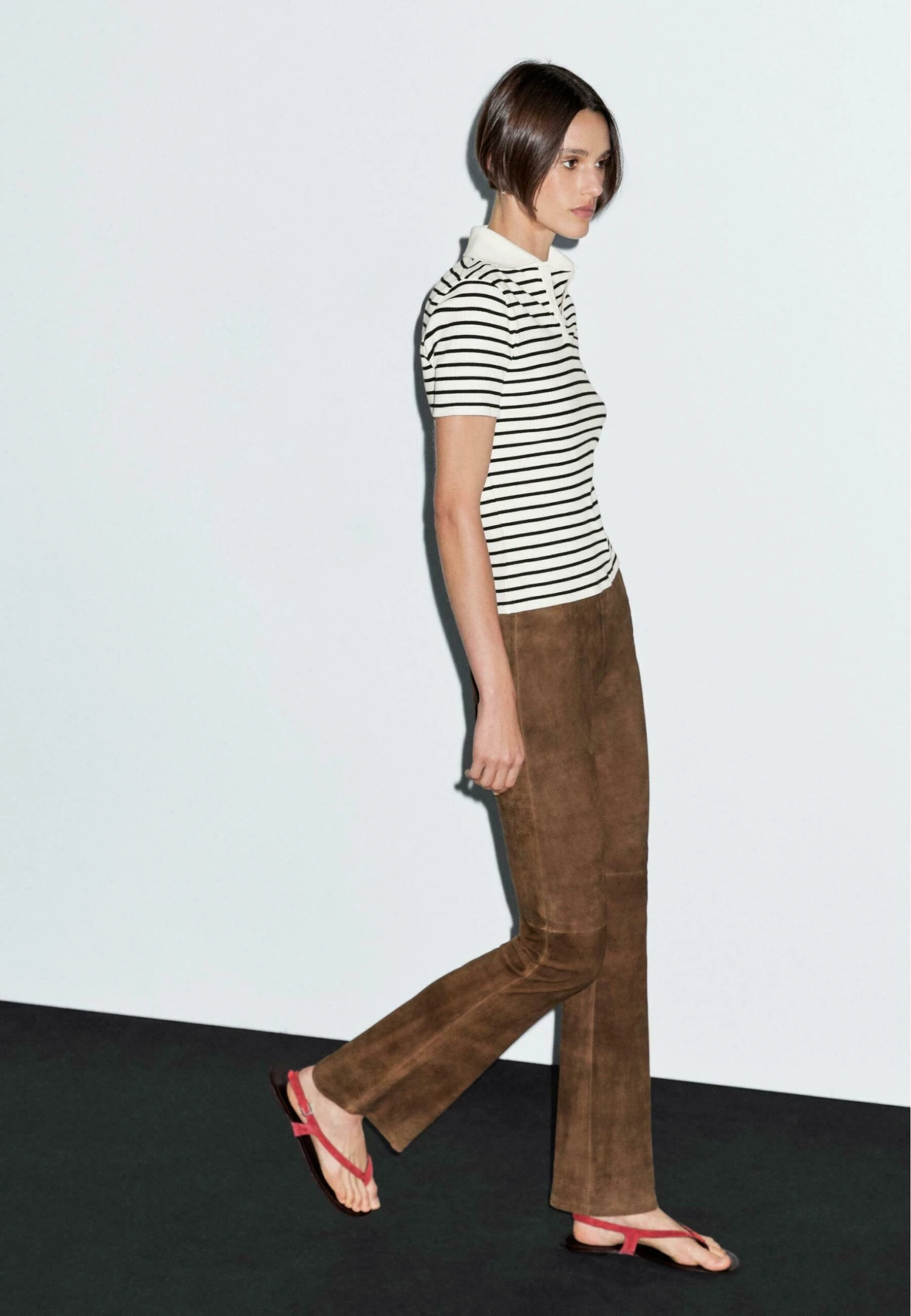 Massimo Dutti STRIPED JOHNNY COLLAR - Polo Shirt - White 7 Massimo Dutti STRIPED JOHNNY COLLAR - Polo Shirt - White - Image 5