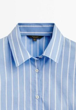 Massimo Dutti With Double Stripe- Button-Down Blouse - Blue -Massimo Dutti Shop 69fc130ae19b40e9a72c98ec8dbf37b7