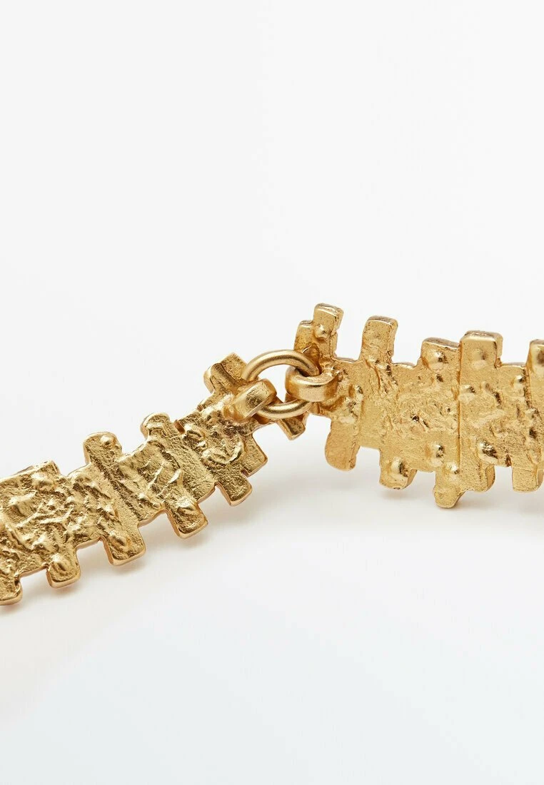 Massimo Dutti Rough-Textured - Necklace - Gold Coloured 5 Massimo Dutti Rough-Textured - Necklace - Gold Coloured - Image 3