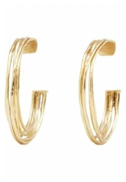 Massimo Dutti Textured Multi - Earrings - Gold Coloured