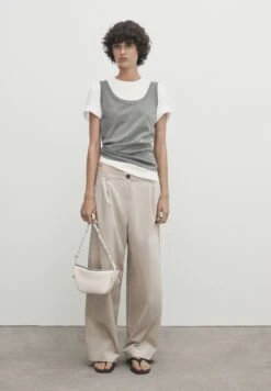 Massimo Dutti Wide-Leg Darted - Trousers