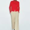 Massimo Dutti MOCK TURTLENECK WITH BUTTONS - Cardigan - Red -Massimo Dutti Shop 6a32f5c04c9f43f795c66909ff4ec771