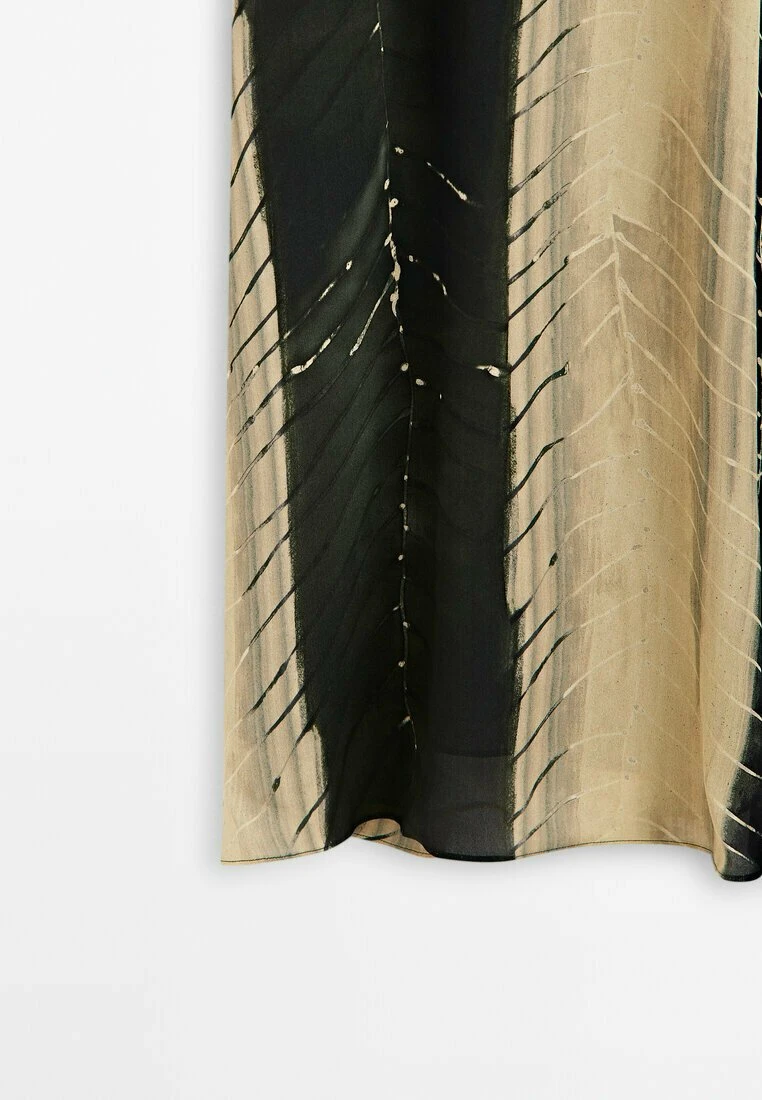 Massimo Dutti Traces Printed - Maxi Dress - Green 10 Massimo Dutti Traces Printed - Maxi Dress - Green - Image 8