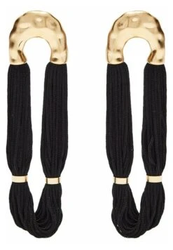 Massimo Dutti Studio With Fringing - Earrings - Black