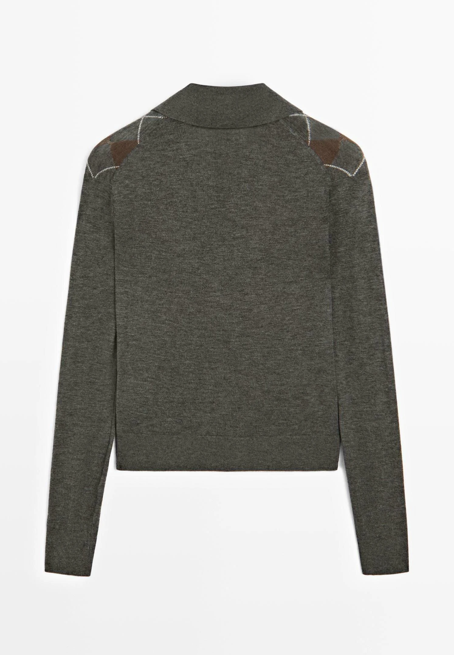 Massimo Dutti POLO COLLAR WITH DIAMOND DETAIL - Polo Shirt - Dark Grey 9 Massimo Dutti POLO COLLAR WITH DIAMOND DETAIL - Polo Shirt - Dark Grey - Image 7