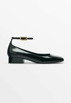 Massimo Dutti Patent Finish With Buckled Strap - Ankle Strap Ballet Pumps -Massimo Dutti Shop 6a64019b3b3e414da5b4a5e30c1dfa78