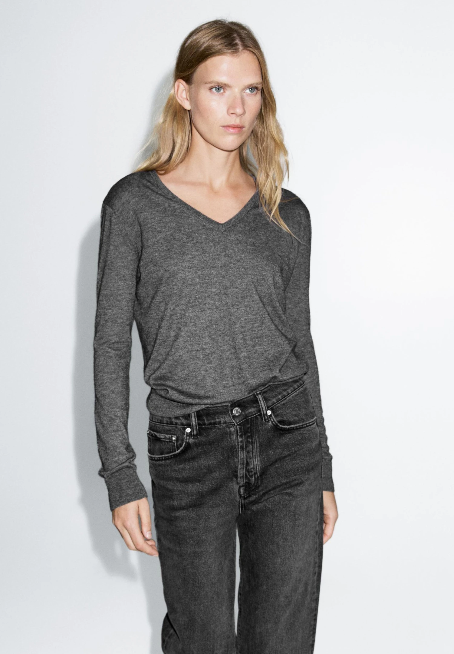 Massimo Dutti STRAIGHT-LEG HIGH-WAIST - Straight Leg Jeans - Black 6 Massimo Dutti STRAIGHT-LEG HIGH-WAIST - Straight Leg Jeans - Black - Image 4