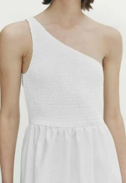 Massimo Dutti Asymmetric Poplin - Day Dress - White -Massimo Dutti Shop 6a89f2f5cbe24682b372e04df5d7c56d