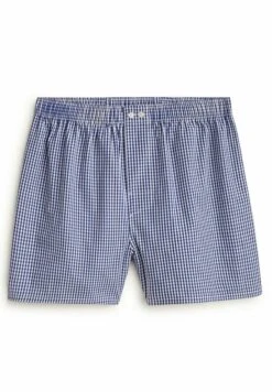 Massimo Dutti Gingham Poplin - Boxer Shorts - Dark Blue
