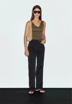 Massimo Dutti ROUND NECK WITH FRAYED PIPING - Top - Mottled Brown -Massimo Dutti Shop 6ad55860211f401fb15347e21585bdd0