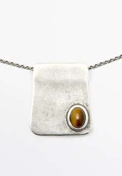 Massimo Dutti WITH STONE - Necklace - Silver-coloured -Massimo Dutti Shop 6b4bb19b5eab43b29b39af3568d9d424