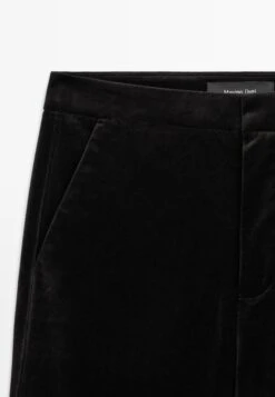 Massimo Dutti SKINNY FLARE FIT VELVET - Trousers - Black -Massimo Dutti Shop 6b4d6dcb0272496e8704fb0b3fb068b6
