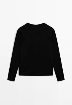 Massimo Dutti LONG SLEEVE WITH SEAM DETAIL - Long Sleeved Top - Black -Massimo Dutti Shop 6b4dabf621e544a6a402ded083b06feb