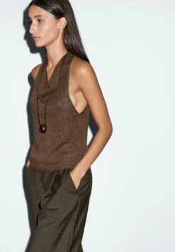 Massimo Dutti SLEEVELESS HALTER NECK - Jumper - Dark Brown 16 Massimo Dutti SLEEVELESS HALTER NECK - Jumper - Dark Brown -Massimo Dutti Shop 6b4f84f7913a412594763e6f7e43ec7c
