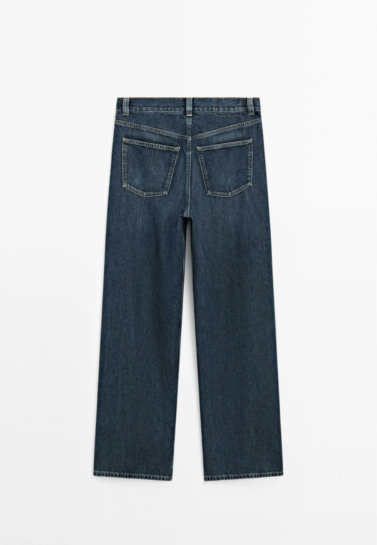 Massimo Dutti HIGH-WAIST WIDE-LEG WITH POCKETS - Wide Leg - Blue 11 Massimo Dutti HIGH-WAIST WIDE-LEG WITH POCKETS - Wide Leg - Blue - Image 9