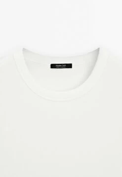 Massimo Dutti RIBBED HEAVY WEIGHT SHORT SLEEVE - Basic T-shirt - White -Massimo Dutti Shop 6b6b8576bfe44495955d69cfe70083c4