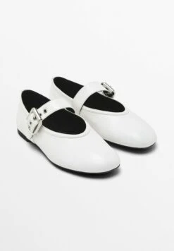 Massimo Dutti SOFT FLATS WITH BUCKLE - Ankle Strap Ballet Pumps - White -Massimo Dutti Shop 6b6e7ecba41d4102a934067b9bb58f4b