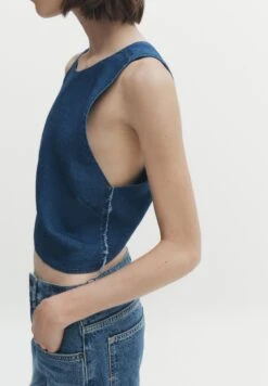 Massimo Dutti With Crossover Back - Top - Blue -Massimo Dutti Shop 6b9aca89208945edae533f73a7e206ea