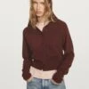 Massimo Dutti BUTTONED LONG SLEEVE WITH CREW NECK - Cardigan - Bordeaux -Massimo Dutti Shop 6bb53a9940934f41912d30b4c926df34