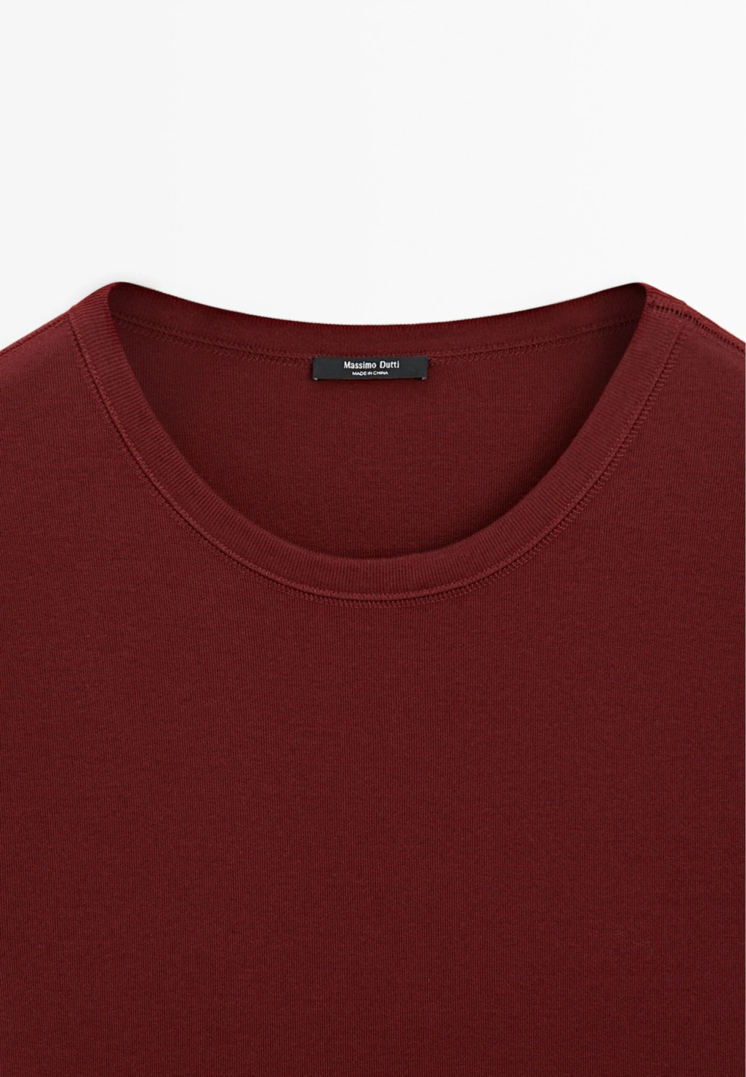 Massimo Dutti REGULAR FIT WITH COLLAR DETAIL - Basic T-shirt - Red 9 Massimo Dutti REGULAR FIT WITH COLLAR DETAIL - Basic T-shirt - Red - Image 7