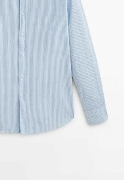 Massimo Dutti Seersucker Regular Fit Striped- Shirt - Light Blue -Massimo Dutti Shop 6c0836c6a2914209865a71fd154862ae
