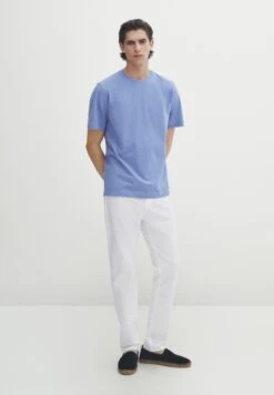 Massimo Dutti Textured Short Sleeve - Basic T-Shirt - Dark Blue 12 Massimo Dutti Textured Short Sleeve - Basic T-Shirt - Dark Blue -Massimo Dutti Shop 6c10a97f51154e22a16197630b09c41c