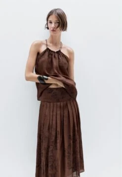 Massimo Dutti FLARED FLORAL PRINT MIDI - Pleated Skirt - Mottled Dark Brown 14 Massimo Dutti FLARED FLORAL PRINT MIDI - Pleated Skirt - Mottled Dark Brown -Massimo Dutti Shop 6c22de8bb08f4c1a810ad4af0dcf63a1