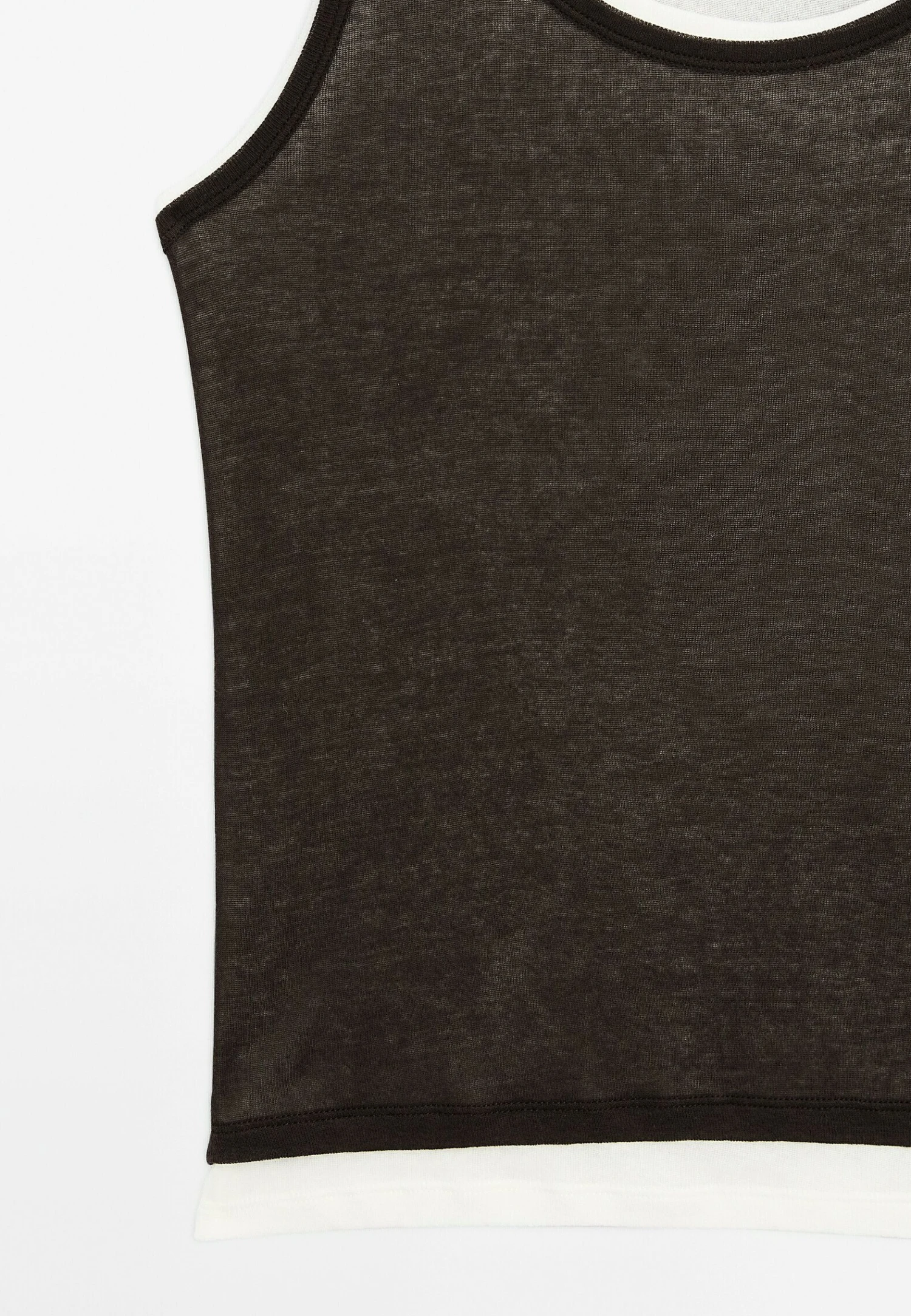 Massimo Dutti DOUBLE-STRAP WITH ROUND NECK - Basic T-shirt - Dark Brown 9 Massimo Dutti DOUBLE-STRAP WITH ROUND NECK - Basic T-shirt - Dark Brown - Image 7