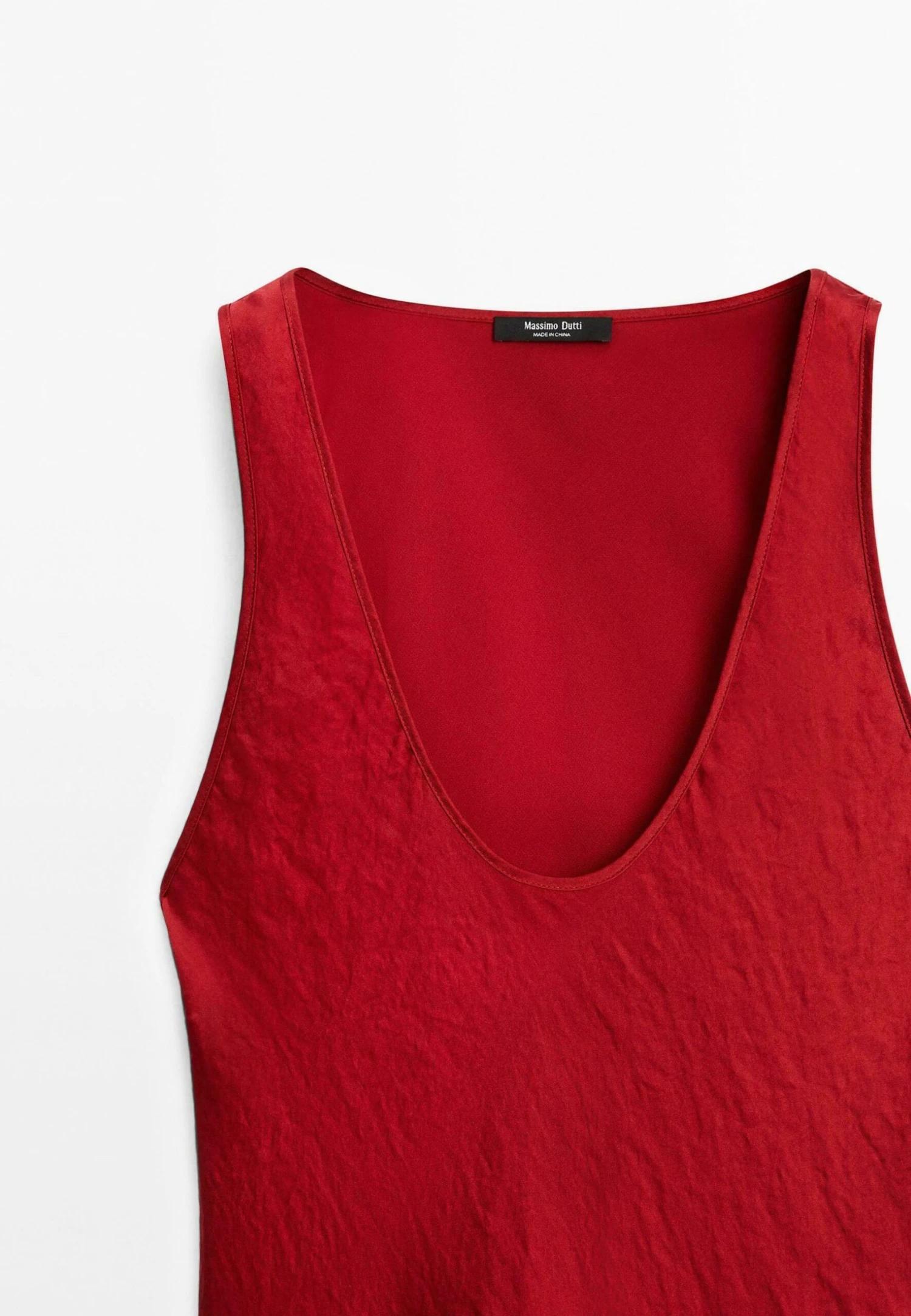 Massimo Dutti LONG SATIN WITH ROUND NECKLINE - Cocktail Dress / Party Dress - Red 9 Massimo Dutti LONG SATIN WITH ROUND NECKLINE - Cocktail Dress / Party Dress - Red - Image 7