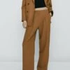 Massimo Dutti Straight With Double Dart Detail - Trousers - Camel -Massimo Dutti Shop 6ca877d073124155b153fd70132b0ede